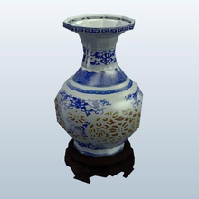 hsm0041 v2 breit abgefackelt Porzellan vase Vasen bedruckbar ist lowpoly 3d print model - Mito3D