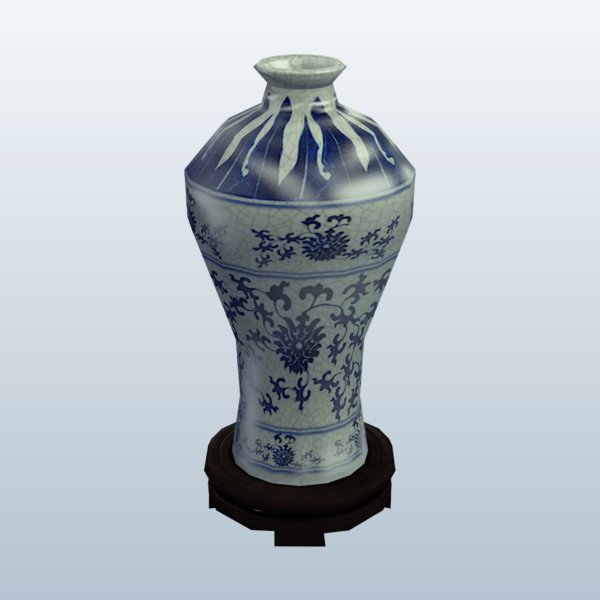 hsm0043 v2 groß floral Porzellan vase Vasen bedruckbar ist lowpoly 3D print model - Mito3D
