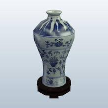 hsm0043 v2 groß floral Porzellan vase Vasen bedruckbar ist lowpoly 3d print model - Mito3D