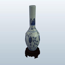 hsm0044 v2 small thin floral porcelain vase vases printable lowpoly 3d print model - Mito3D