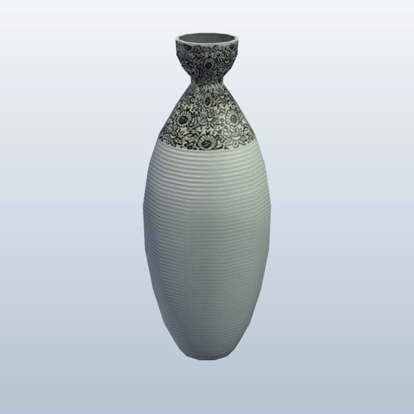 hsm0046 v2 de altura floral ondulada vaso móveis printable lowpoly 3D print model - Mito3D