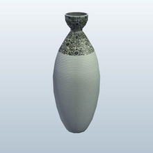 hsm0046 v2 de altura floral ondulada vaso móveis printable lowpoly 3d print model - Mito3D