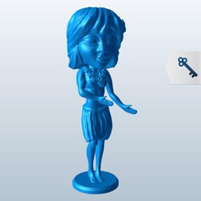 huladancer v1 hula dansçı bobble baş yenilik yazdırılabilir lowpoly 3d print model - Mito3D