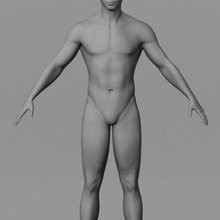human male base mesh anatomy asteltainn body character guys man model muscular people 3d print model - Mito3D