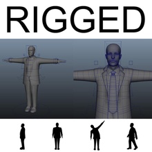human mannequin rigged body business businessman character doll flat guys lower male man manequin maniquin maya model person poly rig silhouette simple suit visualcenter 3d print model - Mito3D
