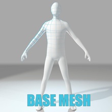 humanoid base mesh body character crew female fps game girl guys human joshua lady lower male man model person poly ready rpg sculpt torso unwrapped uv uvs woman 3d print model - Mito3D