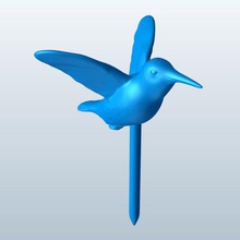 v1 hummingbird kazık açık havada yazdırılabilir lowpoly 3d print model - Mito3D