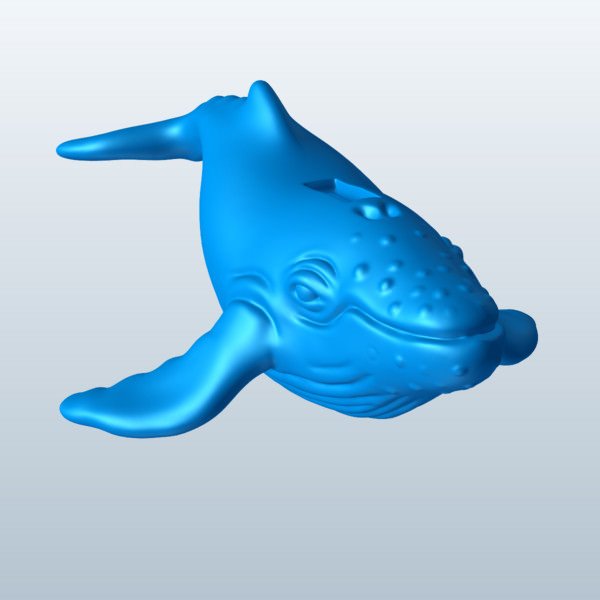 baleine à bosse v1 la pièce de monnaie banque des nouveautés imprimable lowpoly 3D print model - Mito3D