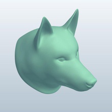 huskyhead v2 husky Kopf Tiere bedruckbar ist lowpoly 3d print model - Mito3D
