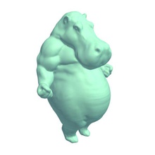 hybridcreature hippo v2 hybrid creature mythical creatures printable lowpoly 3d print model - Mito3D