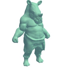 hybridcreature rhino v2 híbrido criatura mítico criaturas printable lowpoly míticas 3d print model - Mito3D