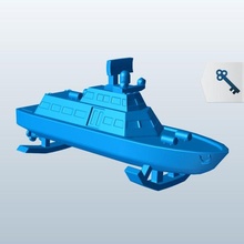 hydrofoil v1 ships seacraft printable lowpoly 3d print model - Mito3D