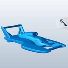 hydroplane v2 ships seacraft printable lowpoly 3d print model - Mito3D