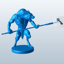 hyena beastman battle spear v2 mythical creatures printable lowpoly 3d print model - Mito3D
