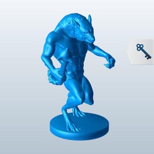 hiena beastman cravado mace v1 mítico criaturas printable lowpoly míticas 3d print model - Mito3D