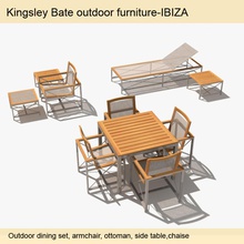 ibiza mobiliário de exterior poltrona praia cadeira chaise sofá jantar móveis o hotel modelo otomano ao ar livre a piscina priyatnadp tapume inoxidável aço solário natação tabela teca 3d print model - Mito3D