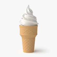 2 dondurma şeker koni serin krem tatlı gıda buz ıcecream mcdonalds model nicemodels gerçek gerçekçi vanilya gofret beyaz 3d print model - Mito3D