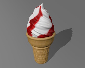 ice cream cone beverage caffe candy cup dessert food icecream juice art model realistic sweet wafer 3d print model - Mito3D