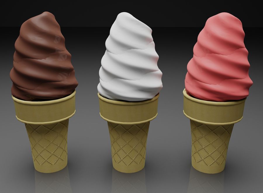 dondurma koni 3d Görünümüdür bina soğuk krem FX çiz yemek gıda dondurucu ev insan buz mutfak max eritin süt model mvcomputers n insanlar mağaza yaz x 3D print model - Mito3D