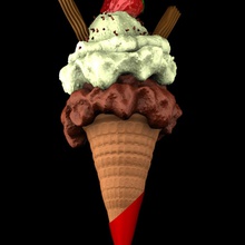dondurma koni çikolata krem gıda fudge buz jamie111222 model tatlı vanilya 3d print model - Mito3D