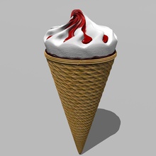 ice cream cone 2 caffe candy cup dessert food icecream juice art model realistic sweet wafer 3d print model - Mito3D