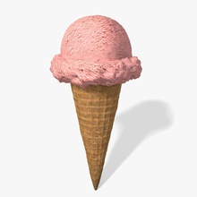 cono de helado abramsdesign los dulces la crema flan el postre detalle alimentos congelar hielo icecream modelo realista fresa verano sundae dulce yogur 3d print model - Mito3D