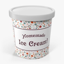 ice cream pint container 3d molier bucket cover cup curd design dessert empty food grocery inside international labeled model open pack packaging plastic product snack tub 3d print model - Mito3D