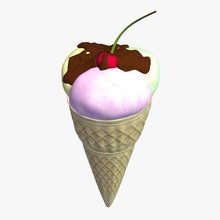 ice cream v1 food printable lowpoly 3d print model - Mito3D