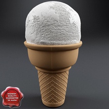 ice cream v6 3d molier 3ds c4d candy cold cone cool dessert food freeze fruit hot icecream max model relax snack sugar summer sweet vanilla vray white 3d print model - Mito3D