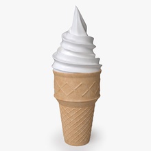 ice cream cone dessert food freeze goodproducts icecream mcdonalds model real realistic snack sugar sweet vanilla wafer waffle white 3d print model - Mito3D