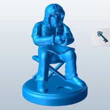 ice Fischer Figur v1 Eis Menschen bedruckbar ist lowpoly 3d print model - Mito3D