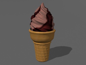 icecream cone chocolate beverage caffe candy cream cup dessert food ice juice art model realistic sweet wafer 3d print model - Mito3D