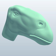 ignuanadonhead v3 iguanodon head dinosaurs printable lowpoly 3d print model - Mito3D