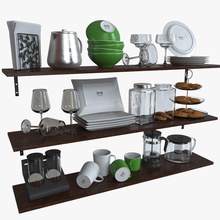 ikea kitchen bowls & plates set appliance board bottle bowl box collection cookware cup cutlery cutting dinner dinning dish food fork furnishings jarred kettle knife model napkin plated puperpaxa scales spoon teapot 3d print model - Mito3D
