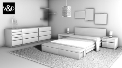 ikea malm furniture collection architectural bed bedroom bedside benjaun candle carpet commode complete design dresser furnishings lamp model sleeping table 3d print model - Mito3D