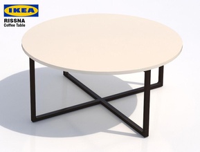 ikea rissna coffee table- round dining furnishings furniture interior live magazine model room runnriot stand table tv 3d print model - Mito3D