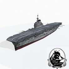 illustrious-class aircraft carrier 2 battle boat class game historic ii illustrious kingdom lower military model navy ocean poly ready royal sea shipping uk united veli3d war water watercraft world ww2 3d print model - Mito3D