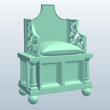 trono imperial de goslar, v1 goslar muebles imprimible lowpoly 3d print model - Mito3D