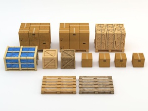industrail pack la boîte le conteneur caisse fret industrielle de l'industrie modèle palette expédition à france stockage transport vain59 entrepôt bois 3d print model - Mito3D