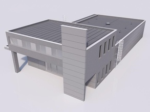 edificio industriale 09 architettura complesso dump di fabbrica hangar produzione modello modero parti la pianta archiviazione struttura magazzino 3d print model - Mito3D