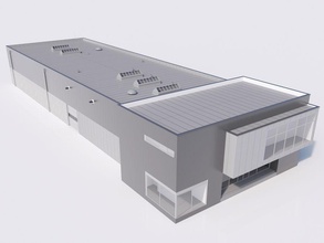 13 bina Sanayi mimarlık karmaşık dökümü fabrika hangar endüstriyel imalatı model modero parçalar bitki depolama yapısı depo 3d print model - Mito3D