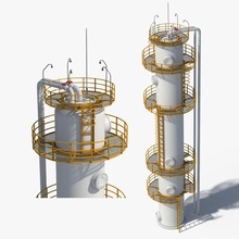 l'huile industrielle asile vfx chimique des installations usine fossile de gaz l'essence la machine machinerie le métal modèle pétrole pièces l'usine raffinerie stockage structure réservoir 3d print model - Mito3D