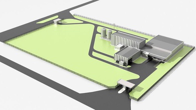 impianto industriale architettura edificio casazza3d esterno fabrica di fabbrica macchina modello modo la pianta capannone silo struttura 3d print model - Mito3D