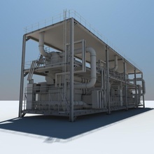 usine industrielle la construction chimique de chimie complexe électrique gaz fabrication mi le pétrole pièces l'usine polyx puissance raffinerie silo stati réservoir l'unité 3d print model - Mito3D