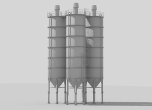 1 endüstriyel silolar 3d mimarlık sarnıç essezeta çiftlik gaz tahıl Sanayi model yağ parçalar boru rafineri silo depolama yapısı tank kule 3d print model - Mito3D