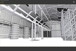 Industrie-Lager 3drille Architektur beam Brücke Schrank Beton Kreuz - Elektronik factory gangway Industrie Maschine Modell prod Treppe Stahl stock Struktur die Aussetzung Lager 3d print model - Mito3D
