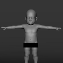 bebé de la anatomía del modelo cuerpo carácter niño femenino niña humanos infantil kid matiuss 3d print model - Mito3D