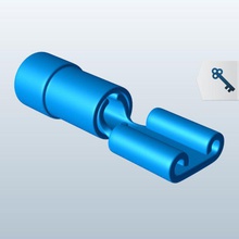 insulated crimp electrical connector v1 electronics printable lowpoly 3d print model - Mito3D