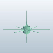 internationale kometaren explorer v1 international äußeren Raum Raumschiff bedruckbar ist lowpoly Weltraum-Raumschiff 3d print model - Mito3D