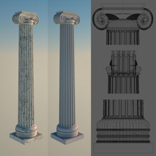columna iónica 1 3d antiguo de antigüedades la arquitectura athen capital clásico colección corinto decoración decorativos dórico elementos griego iónico modelo edad viejo det pilar romano conjunto 3d print model - Mito3D